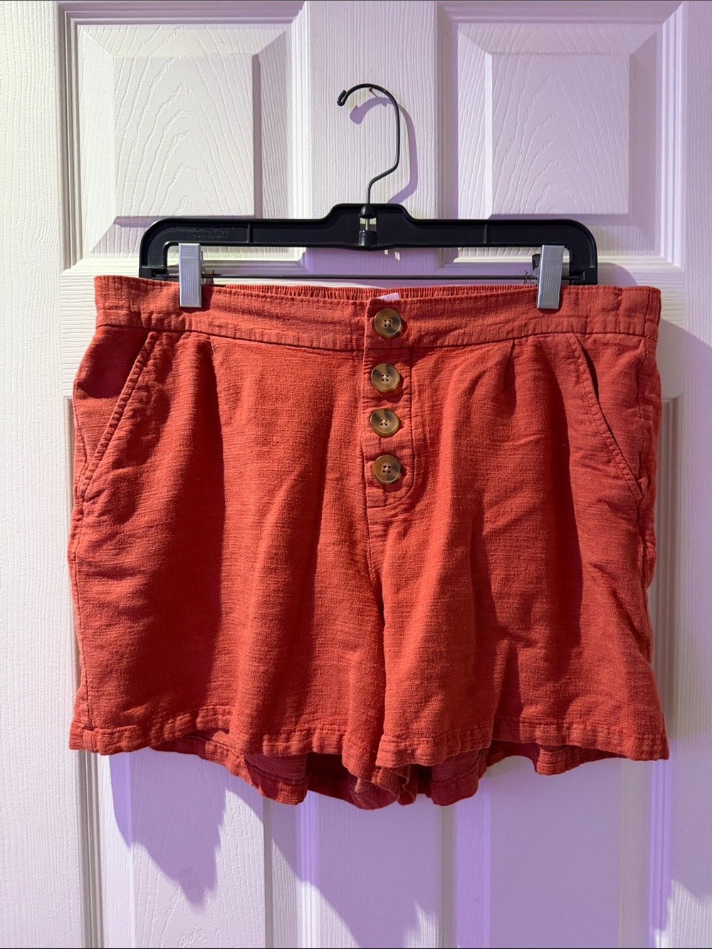 Women's Rust Button-Front Casual Shorts